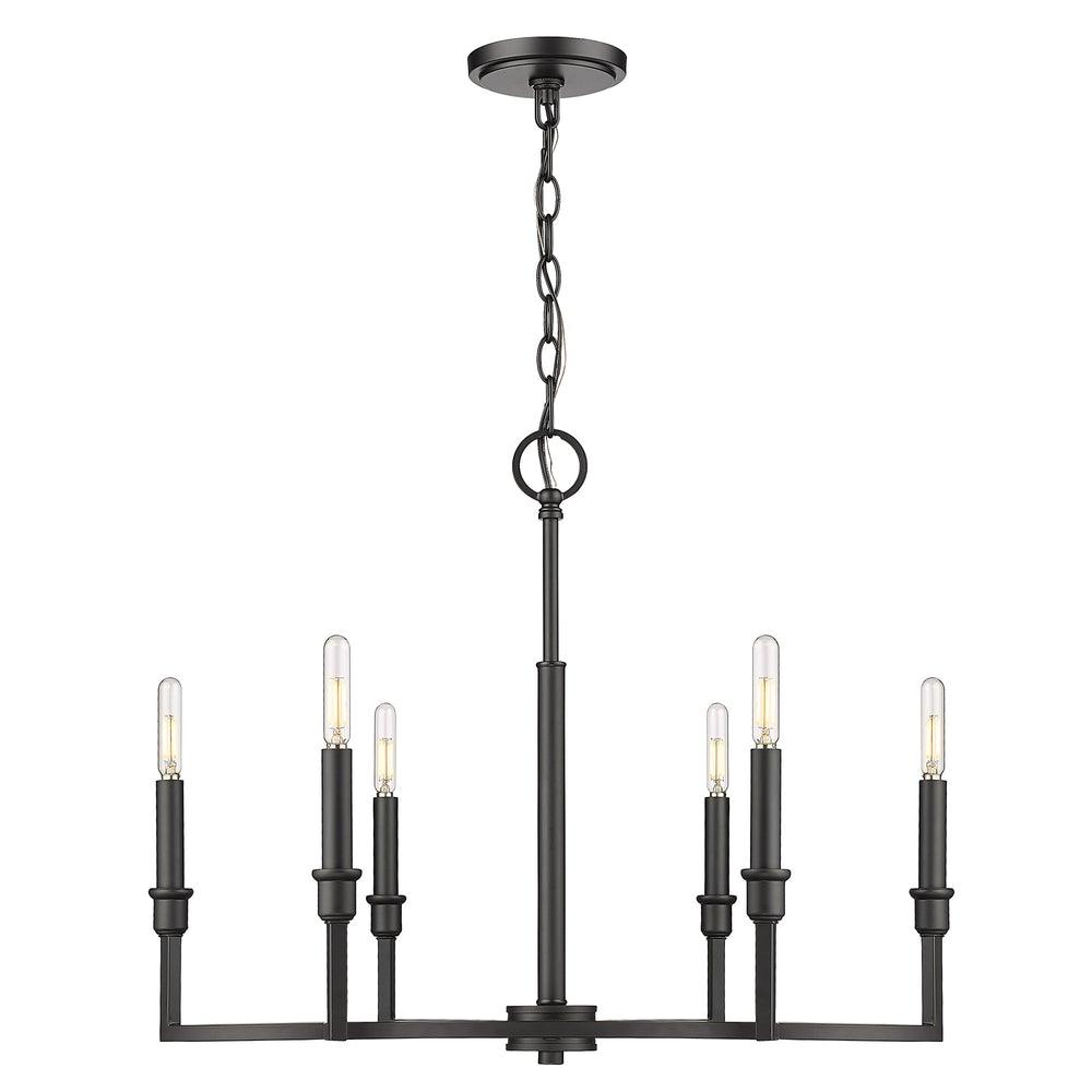 Ellyn 6 lights 25 in. Chandelier Matte Black finish - Bees Lighting