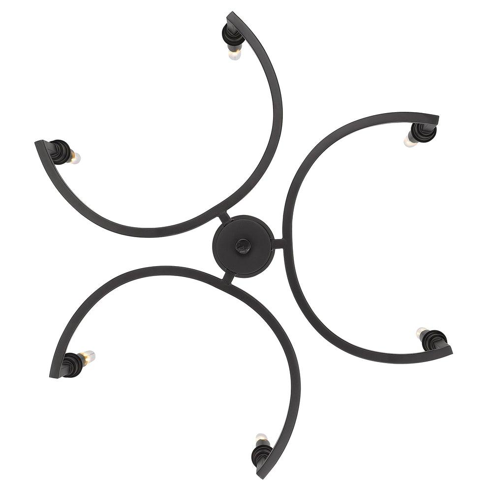 Ellyn 6 lights 25 in. Chandelier Matte Black finish - Bees Lighting