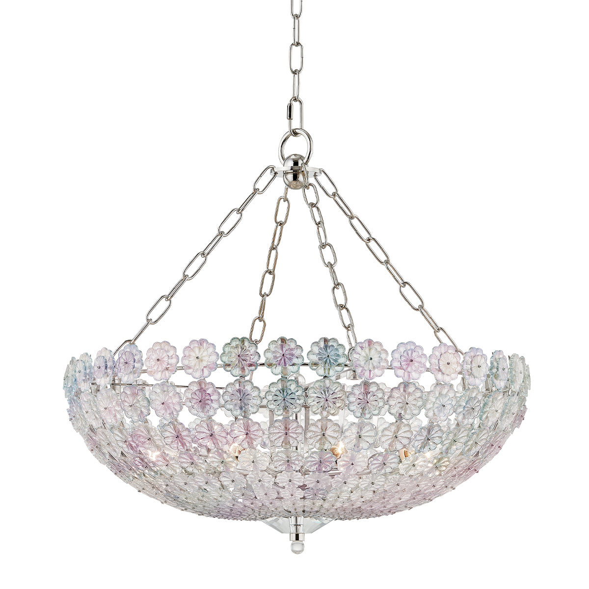 Floral Park 25" 8 Lights Chandelier Polished Nickel Finish