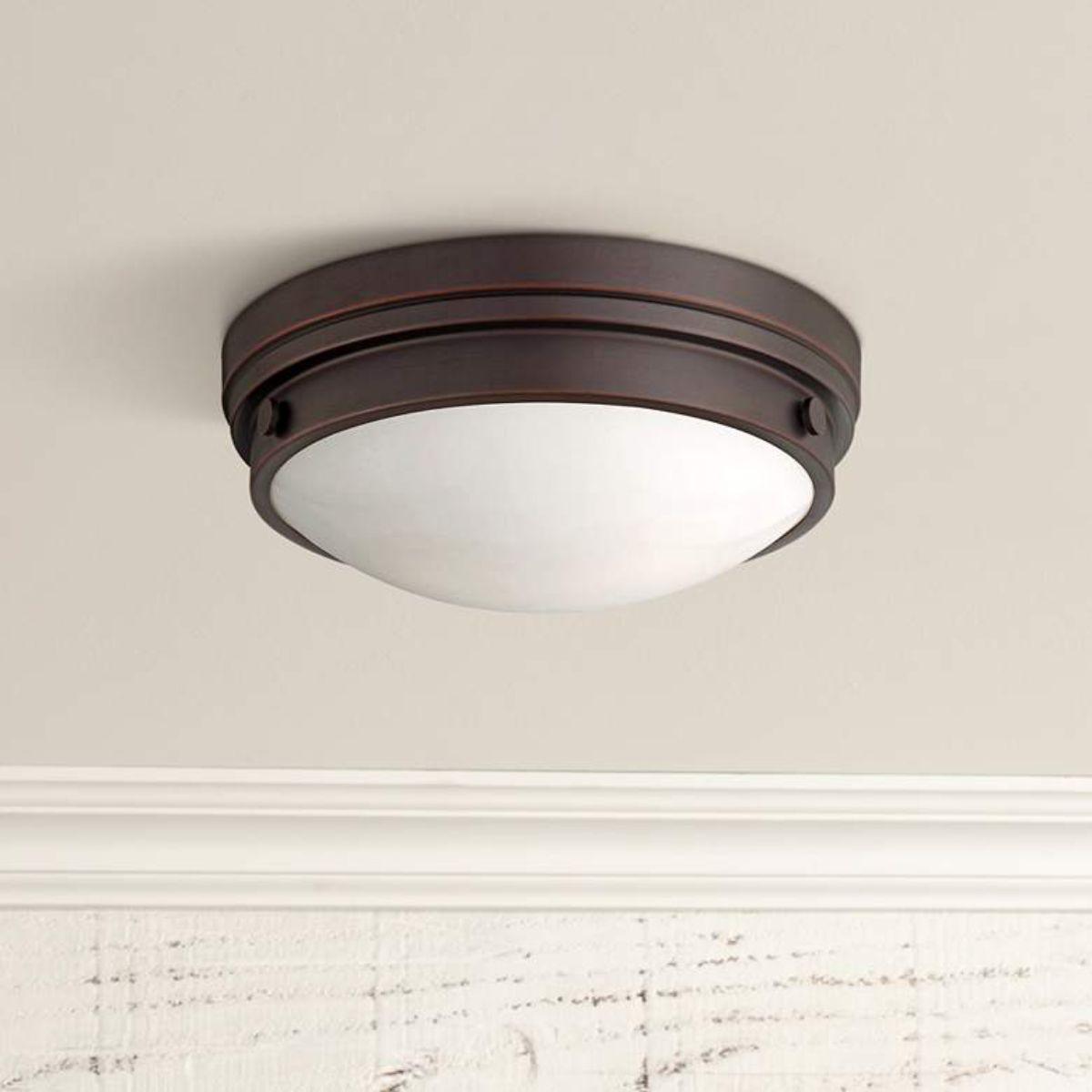 13 in. 2 Lights Flush Mount Light Bronze finish - Bees Lighting