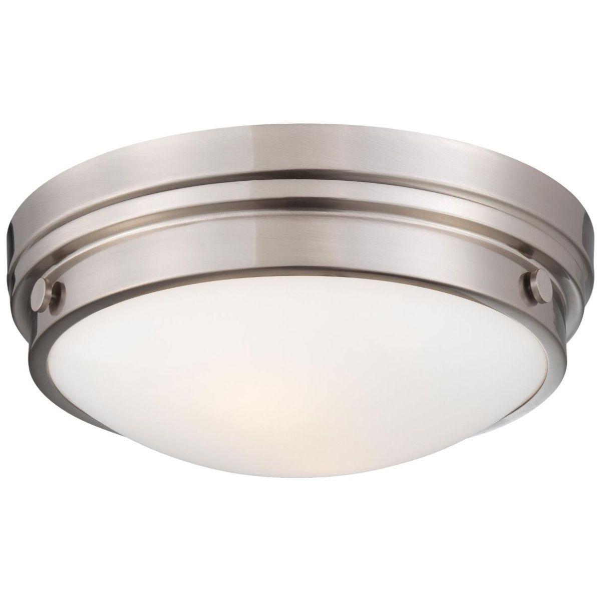 13 in. 2 Lights Flush Mount Light Brushed Nickel finish - Bees Lighting