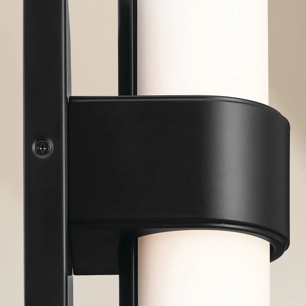 Izza 25 In 1-Light LED Bathroom Vanity Light With Satin Etched Cased Opal Glass, Black Finish - Bees Lighting