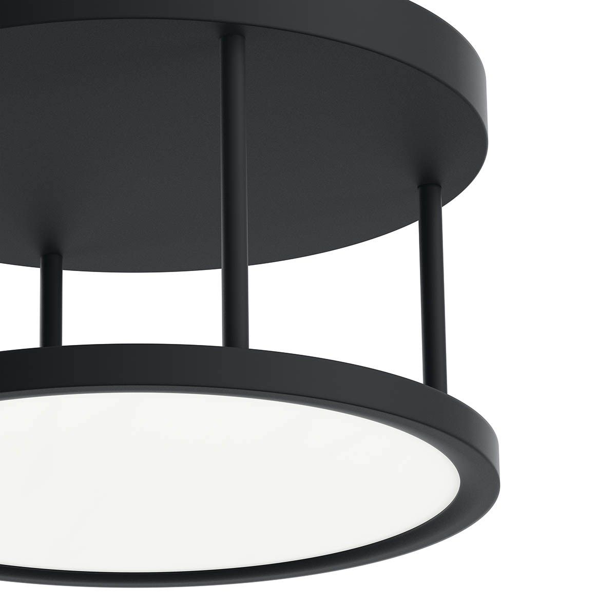 Lavi 15 in. LED Semi flush Mount Light Matte Black finish - Bees Lighting