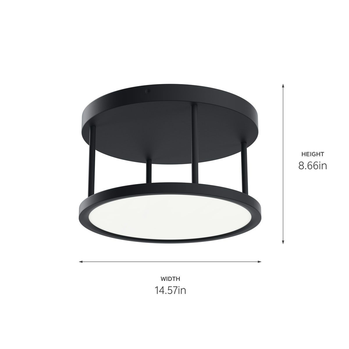 Lavi 15 in. LED Semi flush Mount Light Matte Black finish - Bees Lighting