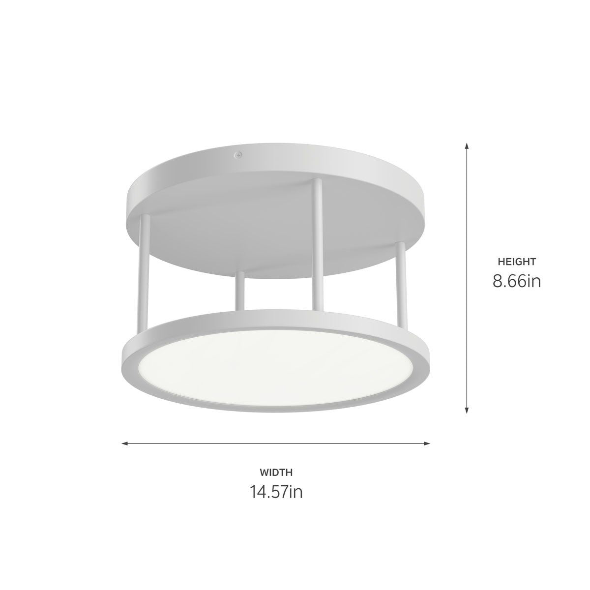 Lavi 15 in. LED Semi flush Mount Light White finish - Bees Lighting