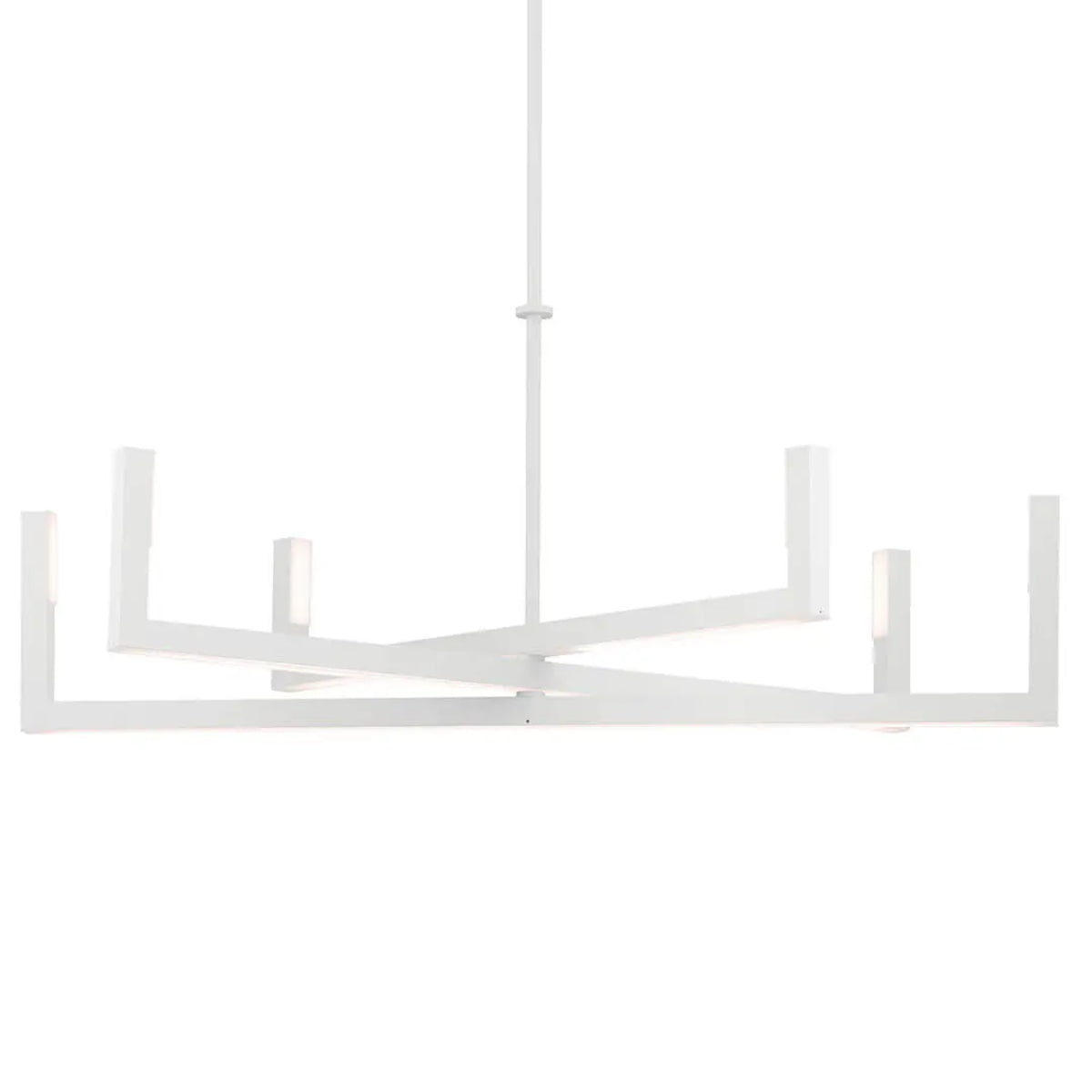 Priam 44 in. 6 Lights Chandelier White Finish