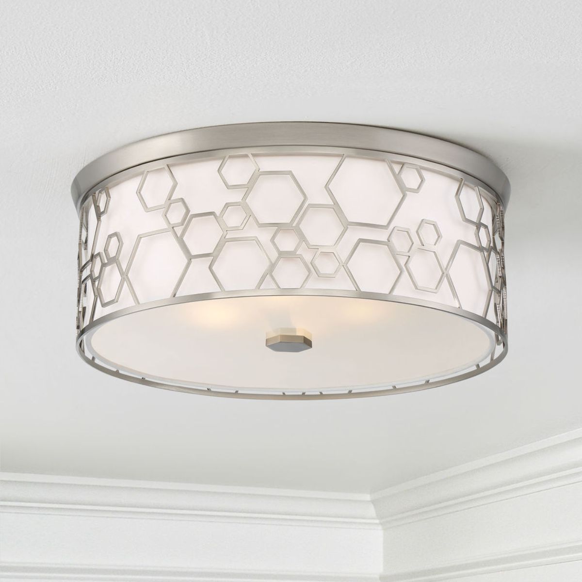 17 in. LED Flush Mount Light Brushed Nickel finish - Bees Lighting