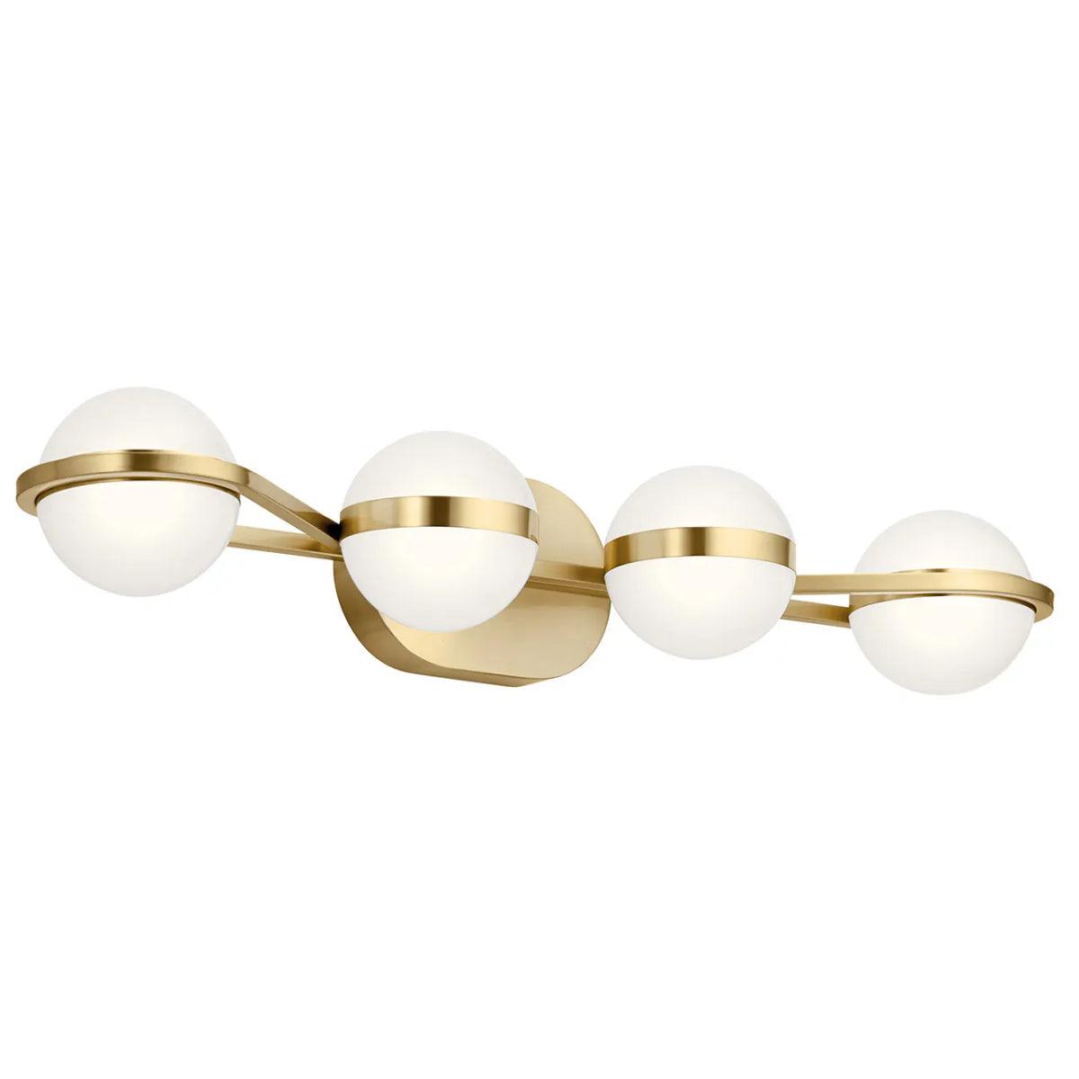 Breffin 30 In 4-Lights LED Bathroom Vanity Light, Gold Finish - Bees Lighting