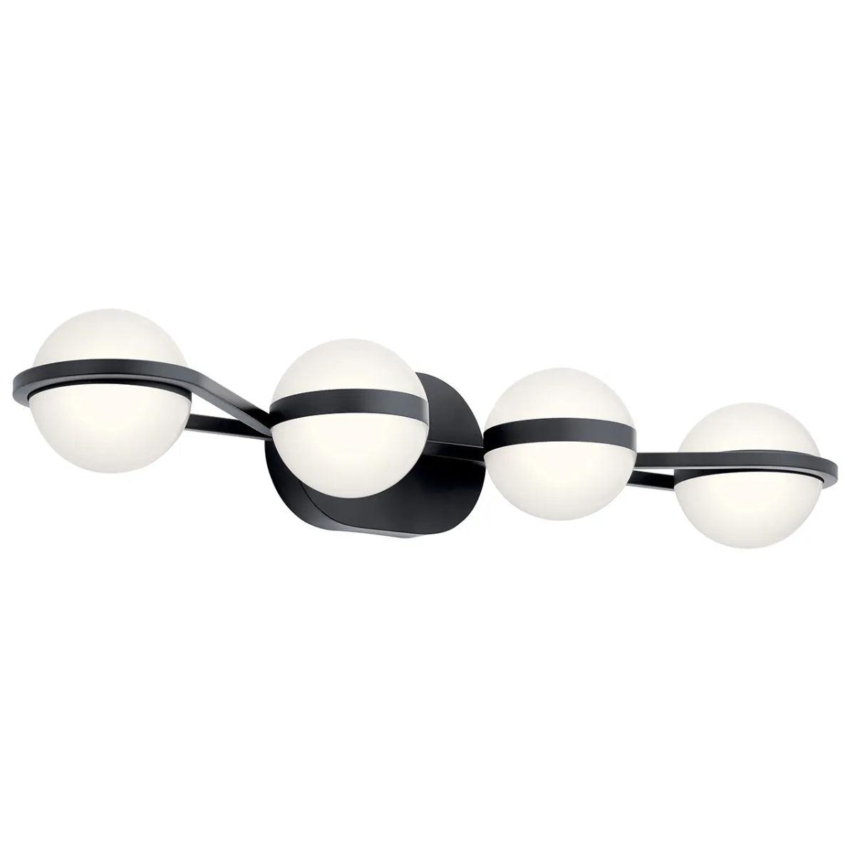 Breffin 30 In 4-Lights LED Bathroom Vanity Light, Black Finish - Bees Lighting