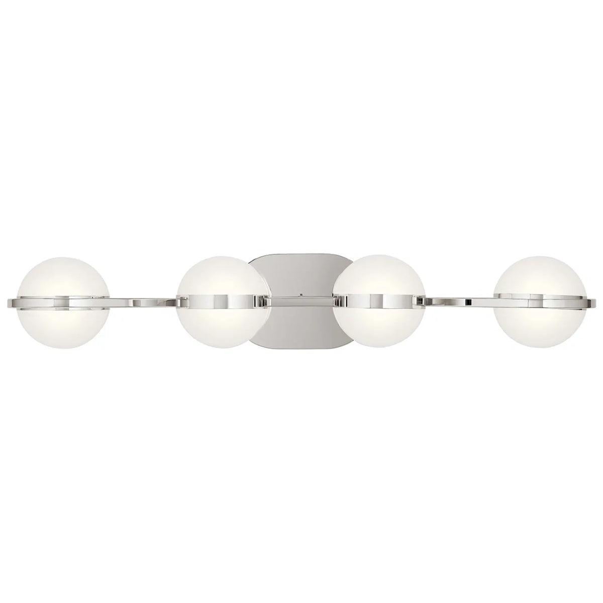 Breffin 30 In 4-Lights LED Bathroom Vanity Light, Silver Finish - Bees Lighting