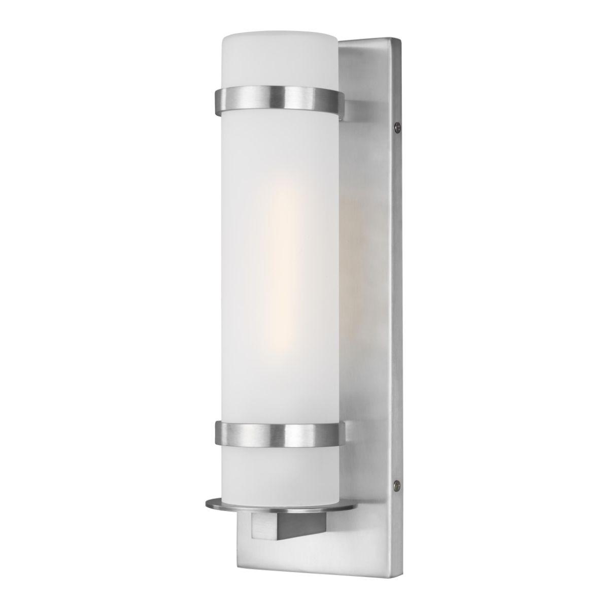 Alban 14 In. CylIn.drical LED Outdoor Wall Sconce Aluminum Finish - Bees Lighting