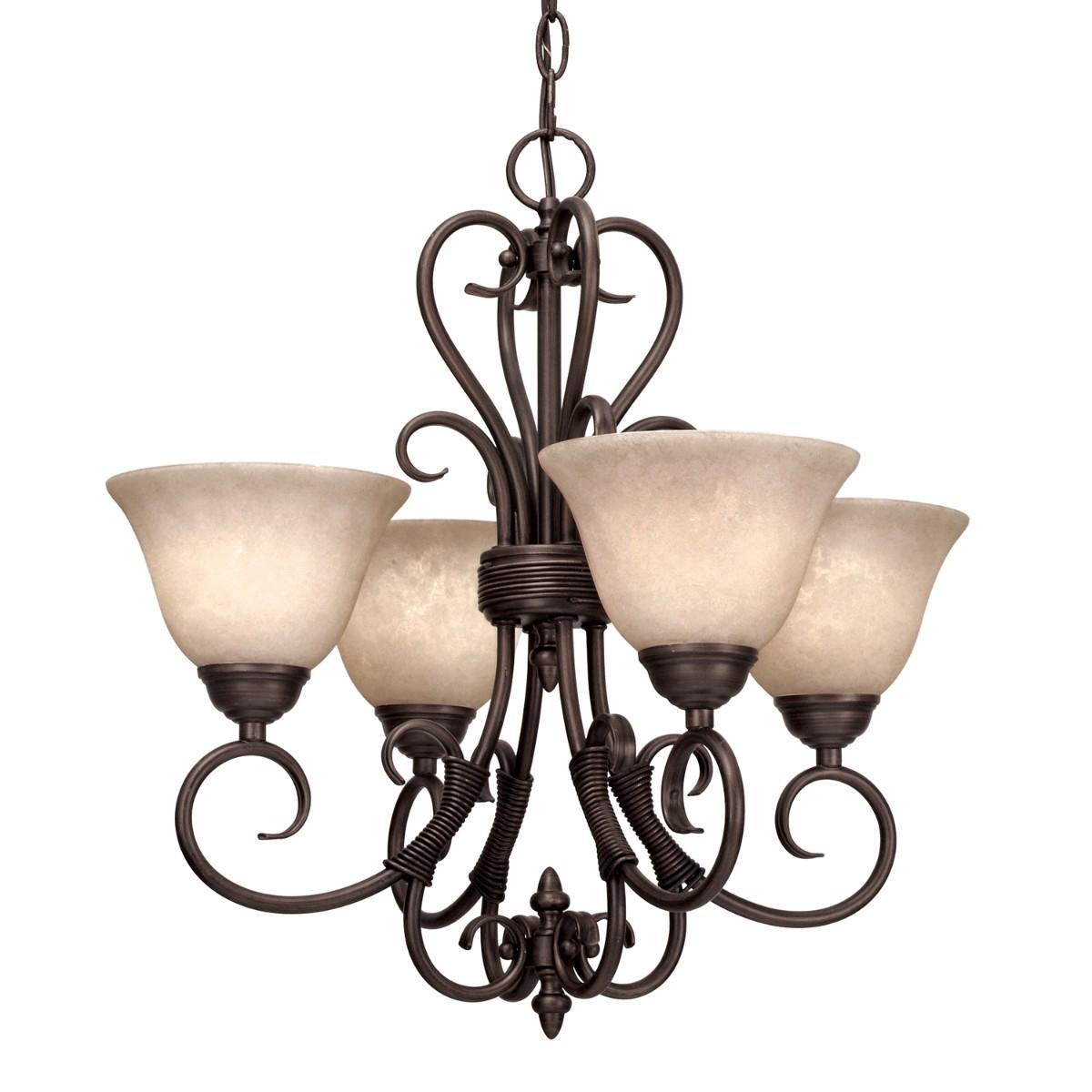 Homestead 4 Lights 19 in. Chandelier Bronze Finish - Bees Lighting