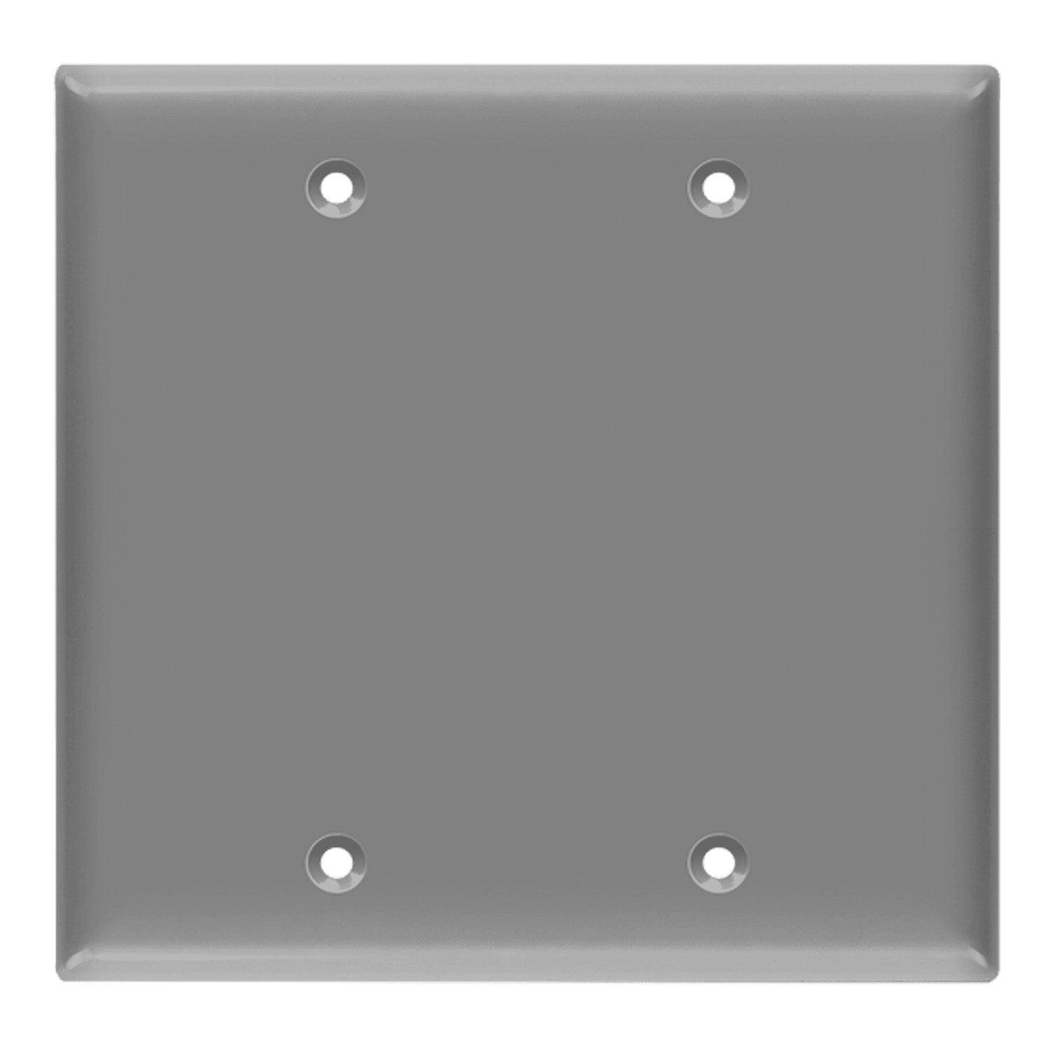 2-Gang Blank Wall Plate Gray - Bees Lighting