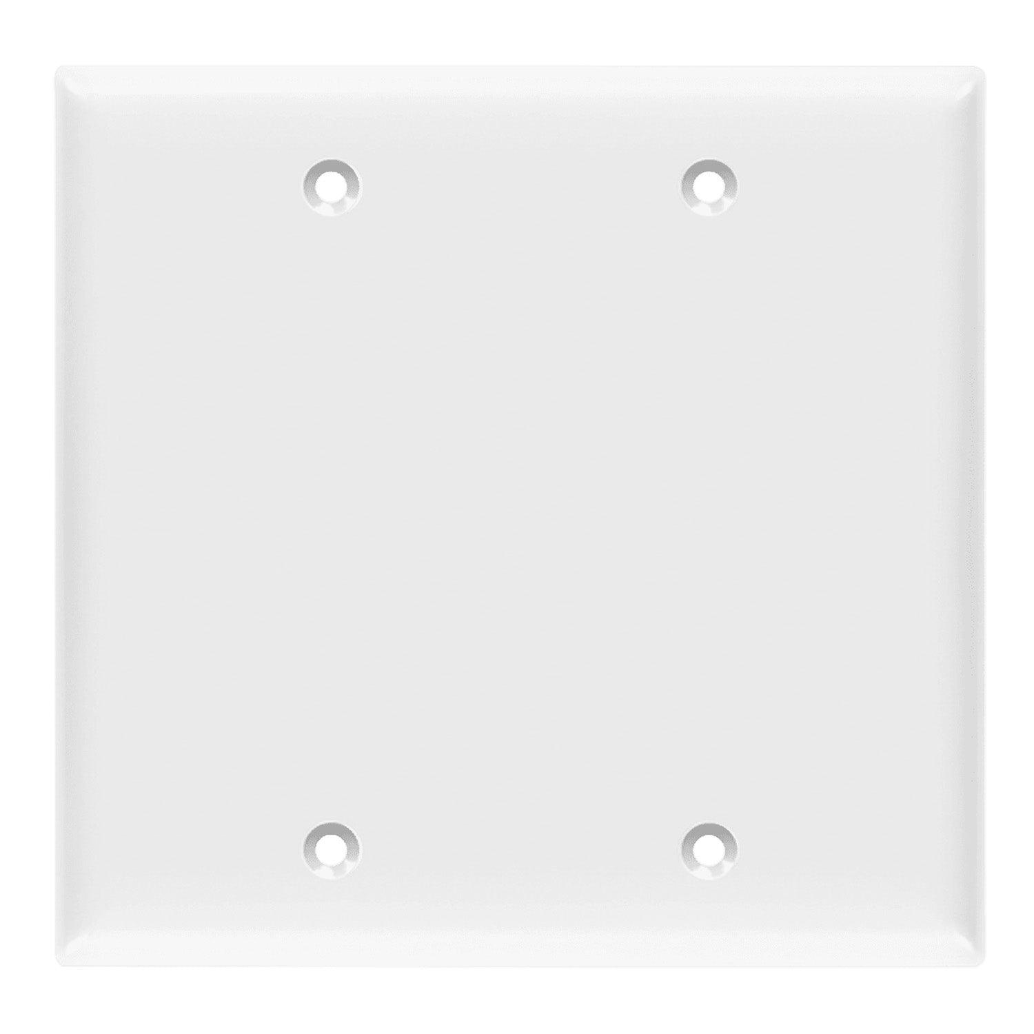 2-Gang Blank Wall Plate White - Bees Lighting