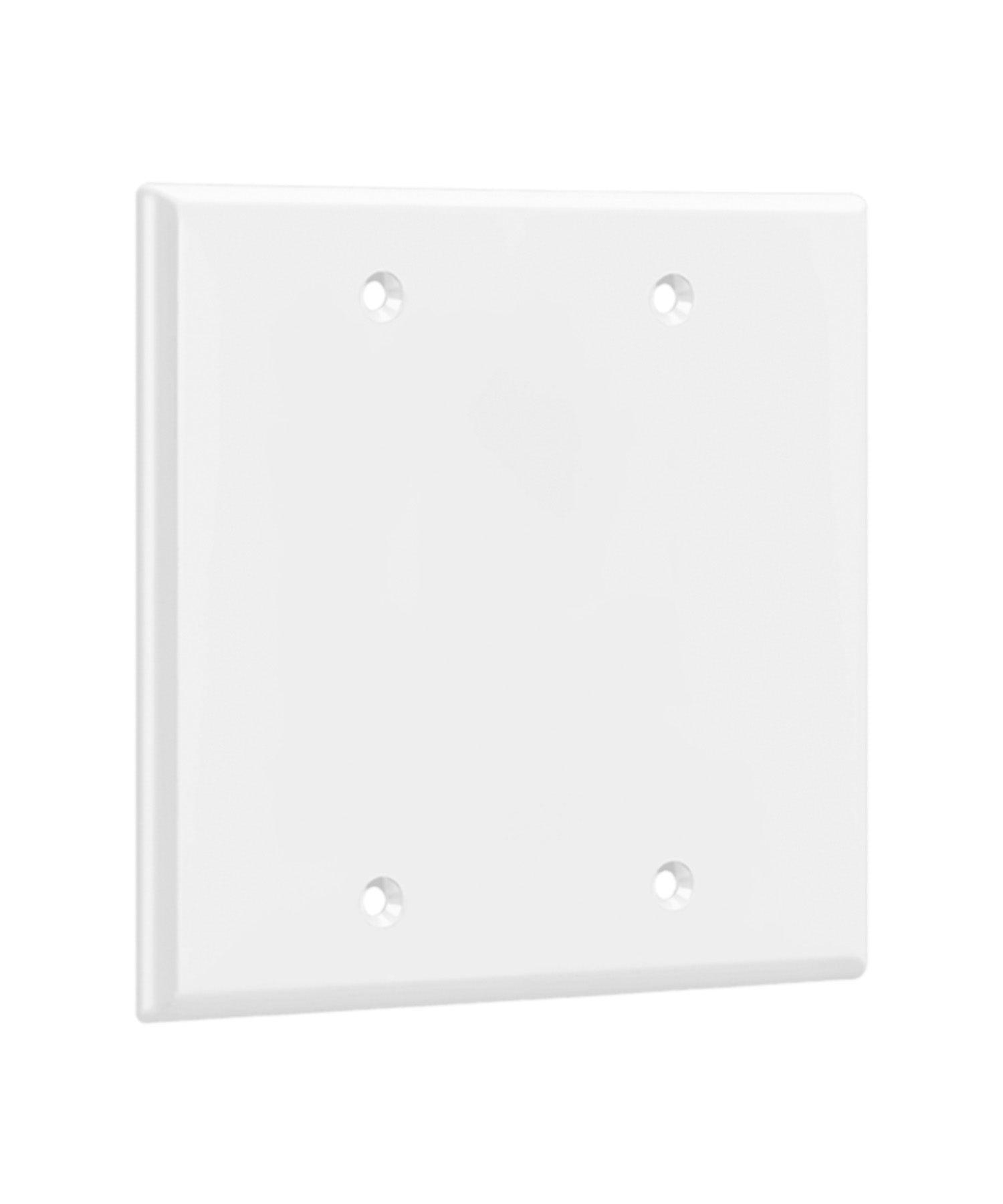 2-Gang Blank Wall Plate White - Bees Lighting