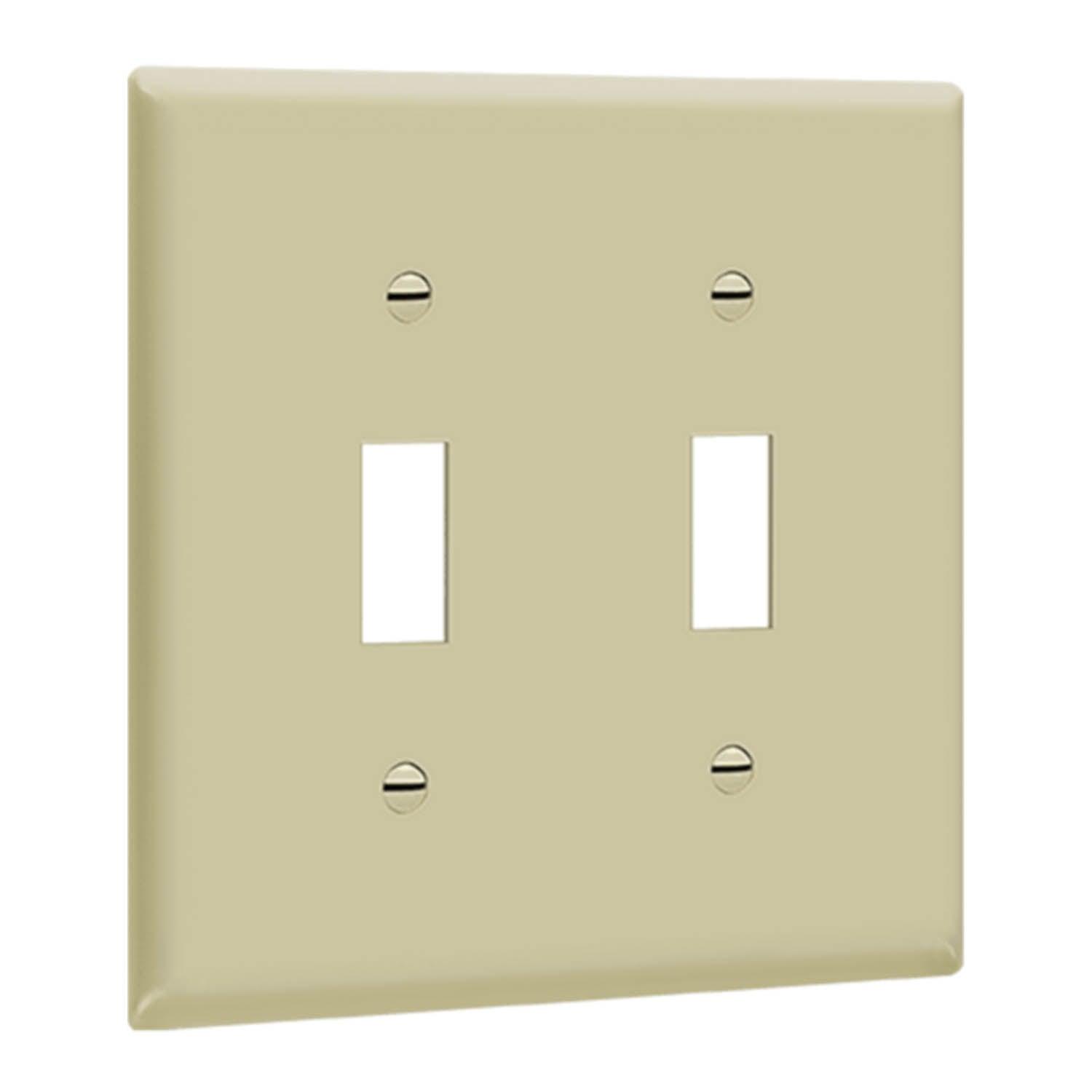 2-Gang Toggle Wall Plate Ivory - Bees Lighting