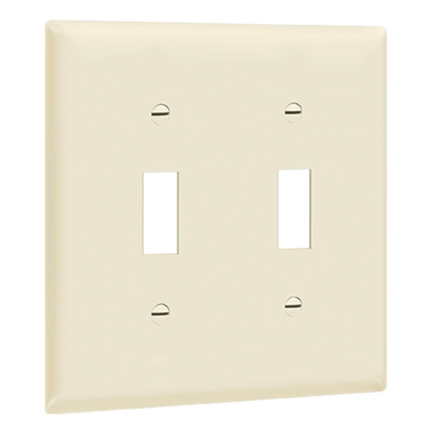 2-Gang Toggle Wall Plate Light Almond - Bees Lighting