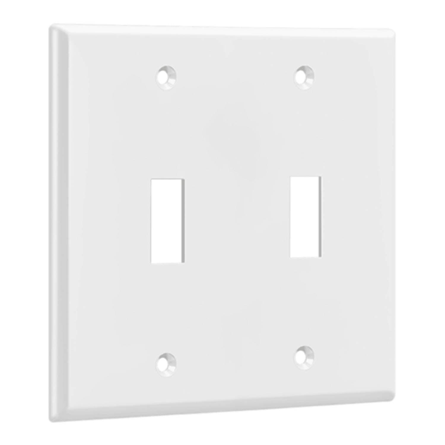 2-Gang Toggle Wall Plate White - Bees Lighting