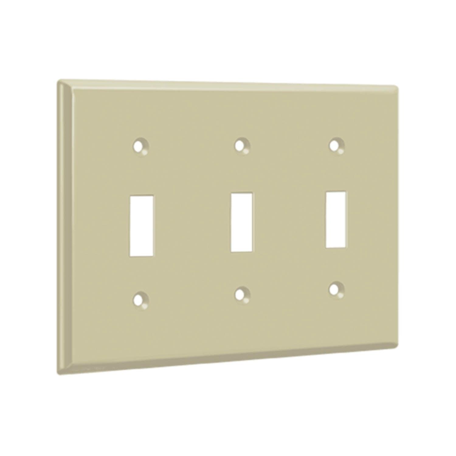 3-Gang Toggle Wall Plate Ivory - Bees Lighting