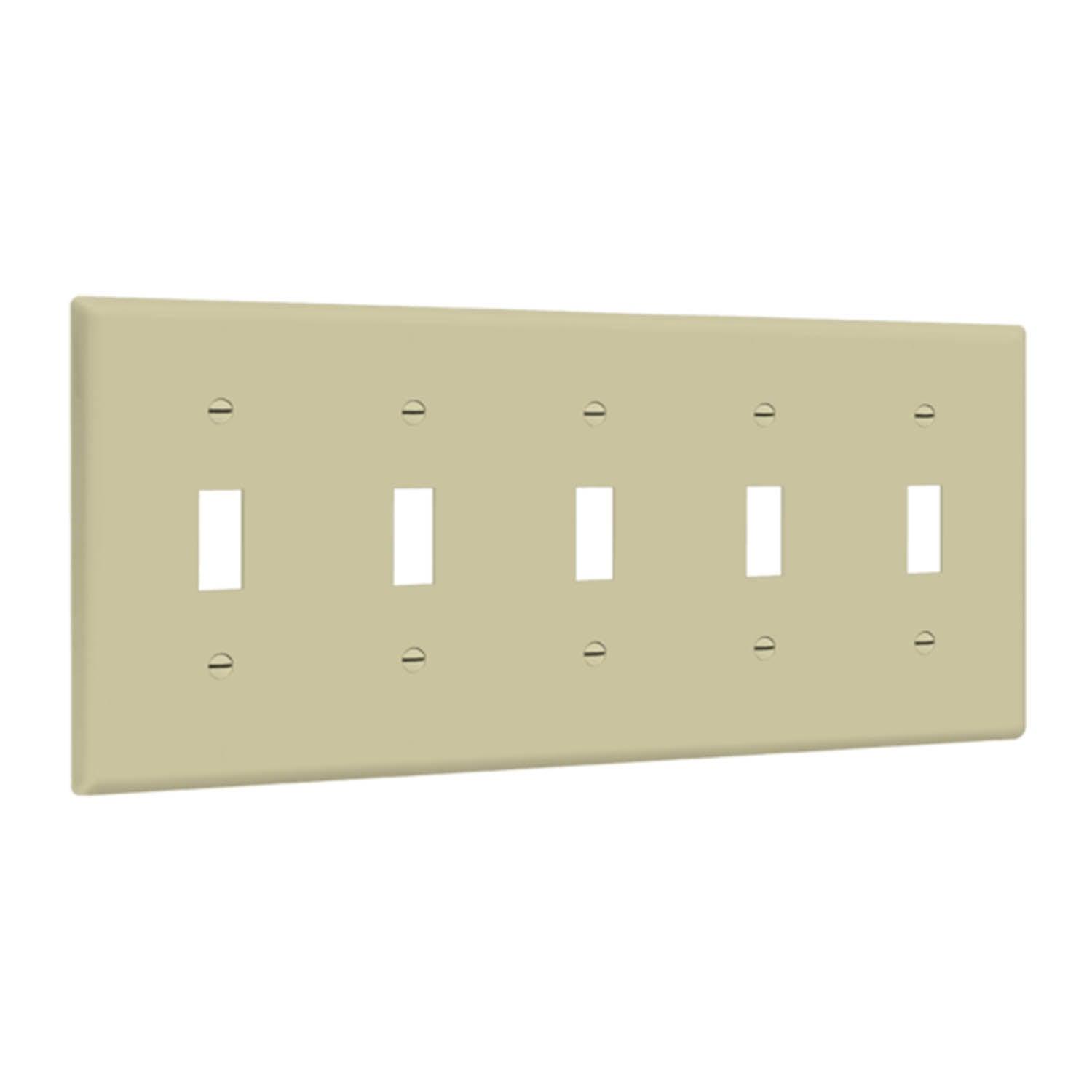 5-Gang Toggle Wall Plate Ivory - Bees Lighting