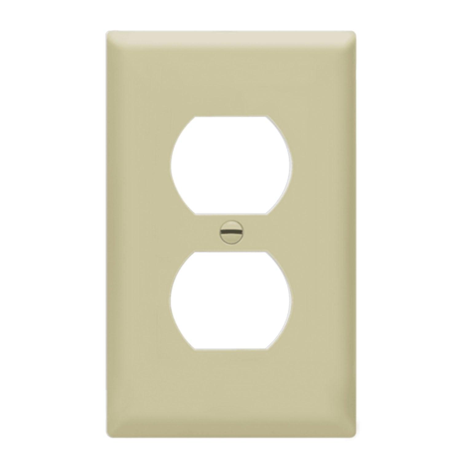 1-Gang Duplex Outlet Cover Plate Ivory - Bees Lighting