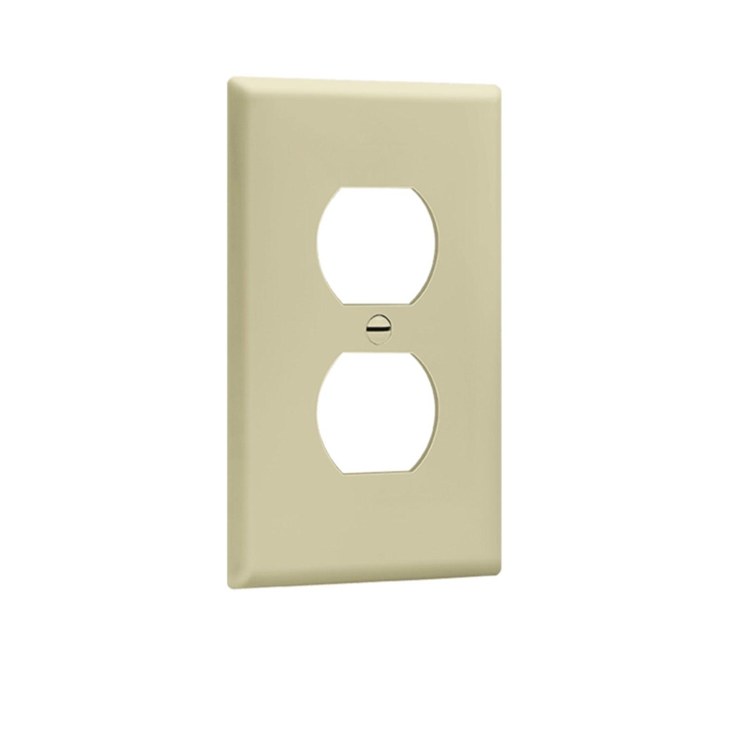 1-Gang Duplex Outlet Cover Plate Ivory - Bees Lighting