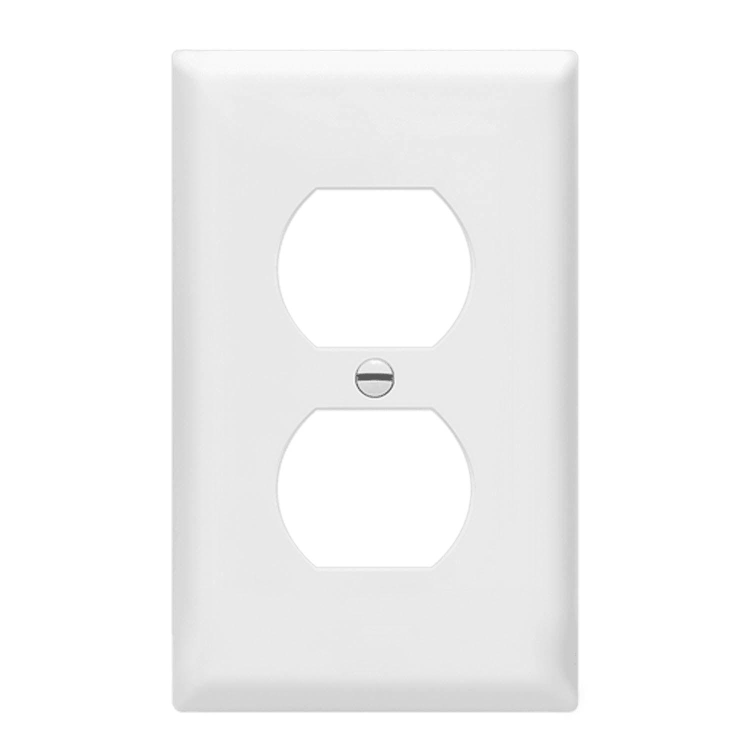 1-Gang Duplex Outlet Cover Plate White - Bees Lighting