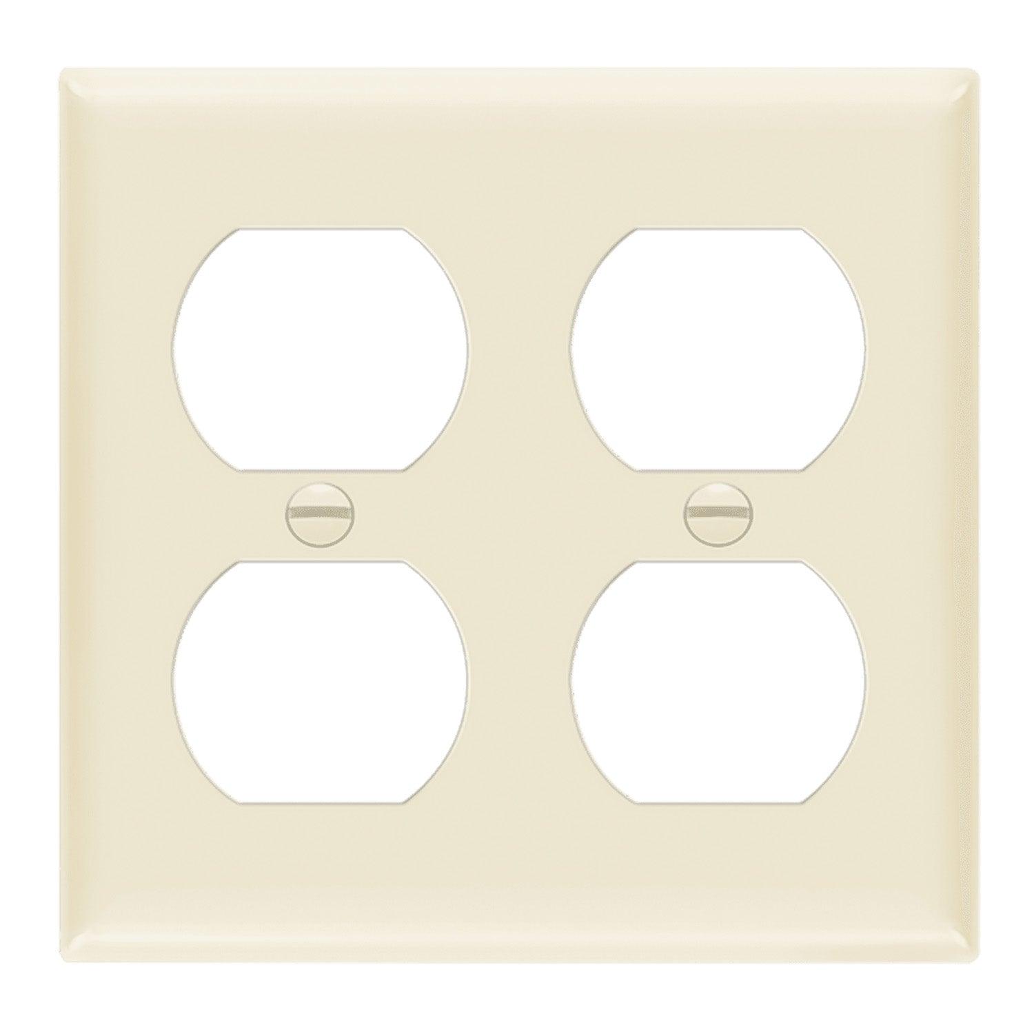 2-Gang Duplex Outlet Cover Plate Light Almond - Bees Lighting