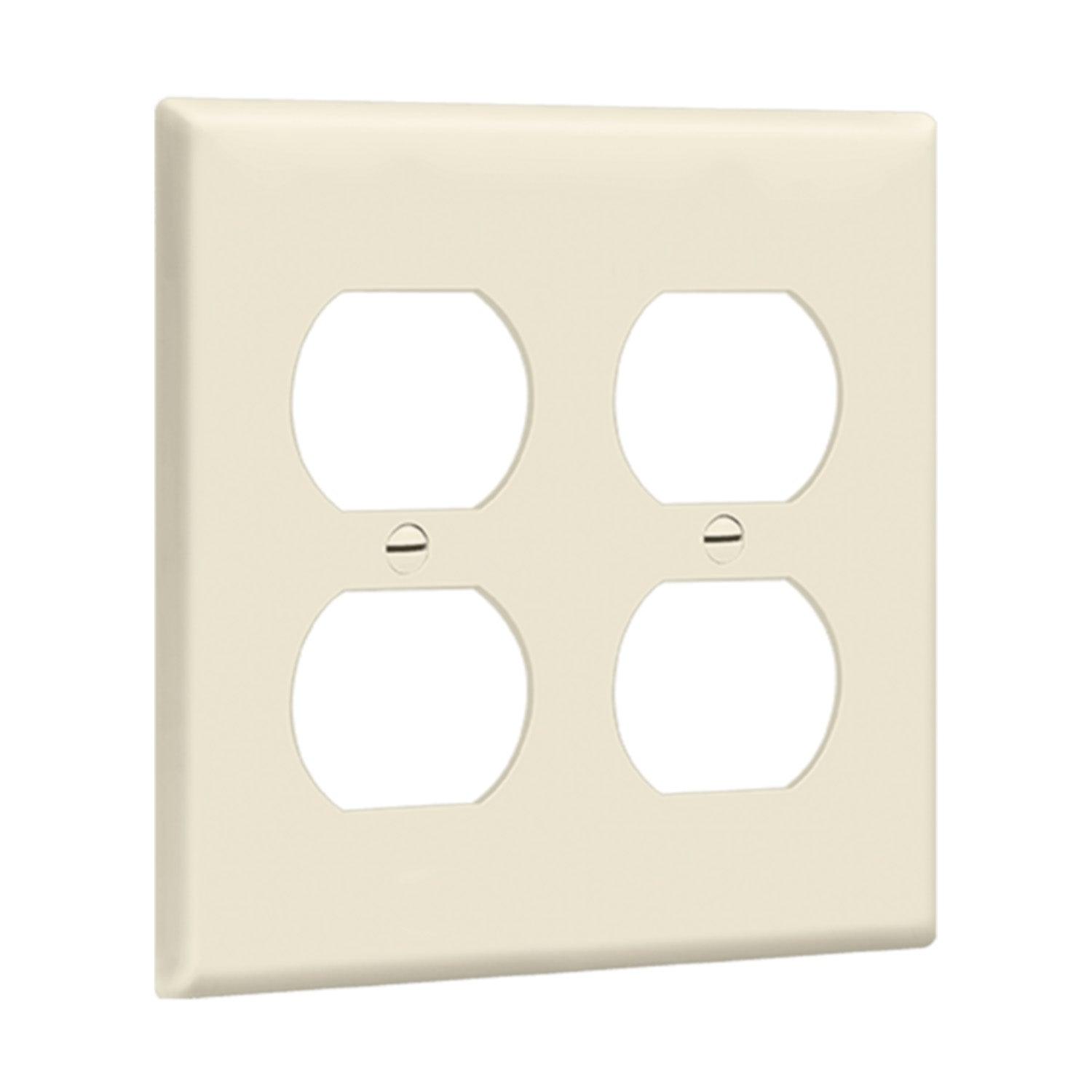 2-Gang Duplex Outlet Cover Plate Light Almond - Bees Lighting