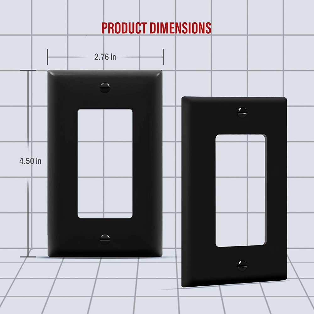 1-Gang Decorator Rocker Wall Plate Black - Bees Lighting