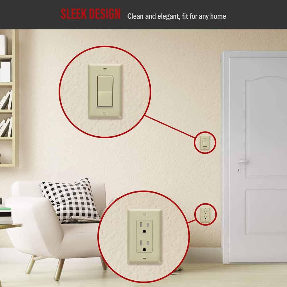 1-Gang Decorator Rocker Wall Plate Ivory - Bees Lighting