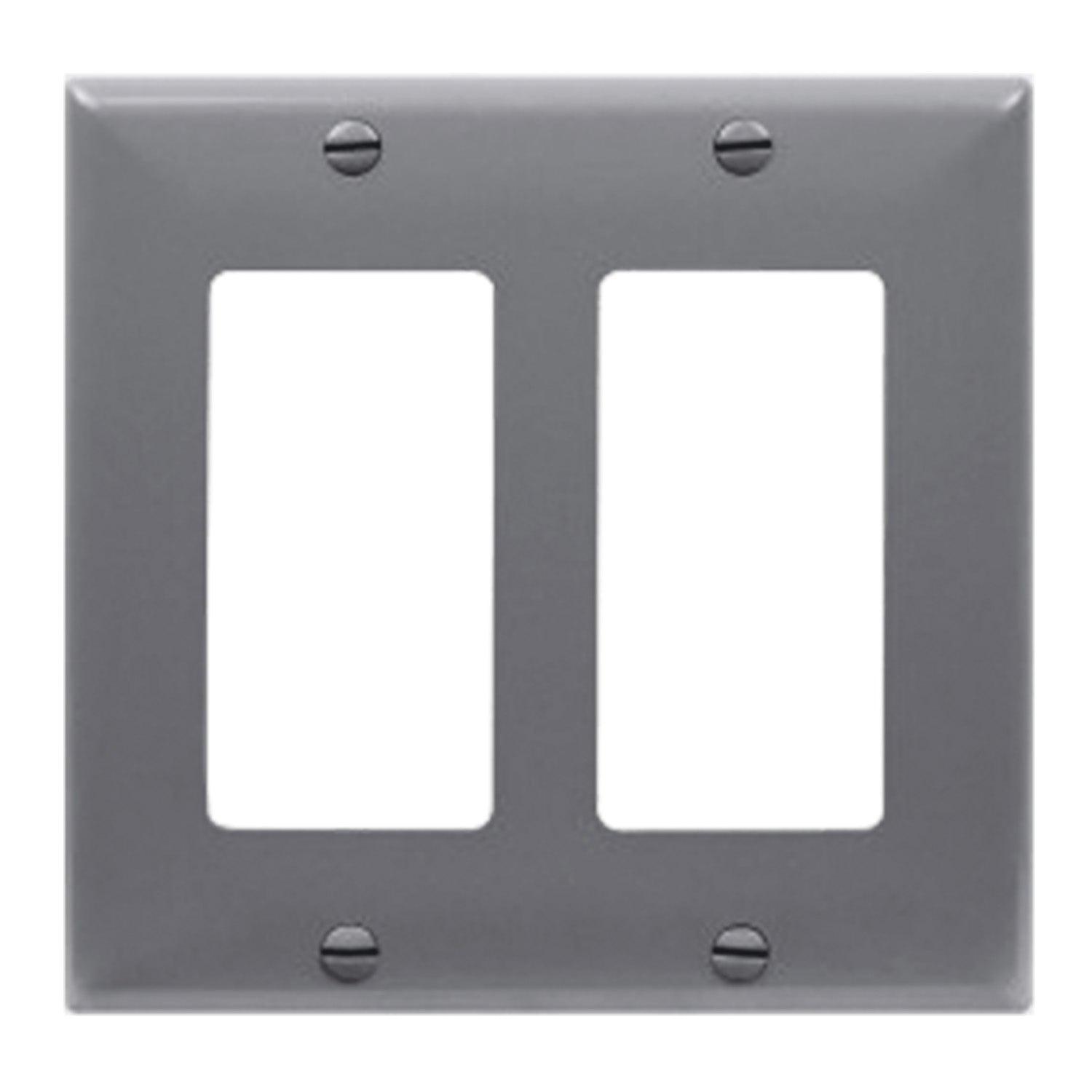 2-Gang Decorator Rocker Wall Plate Gray - Bees Lighting