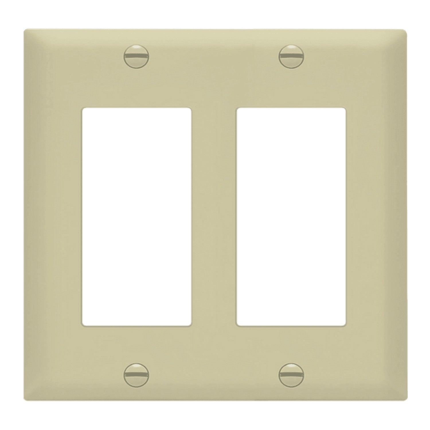 2-Gang Decorator Rocker Wall Plate Ivory - Bees Lighting