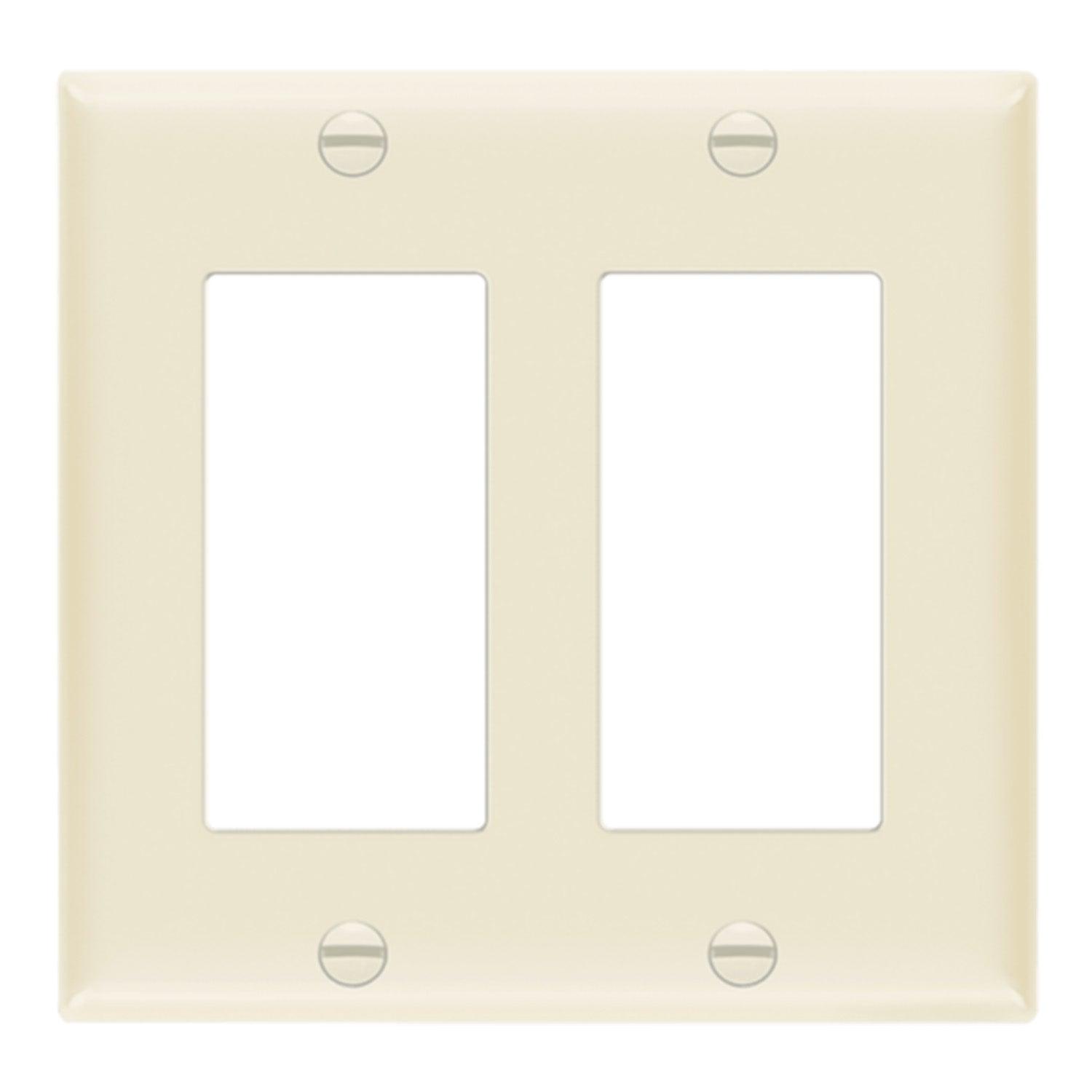 2-Gang Decorator Rocker Wall Plate Light Almond - Bees Lighting