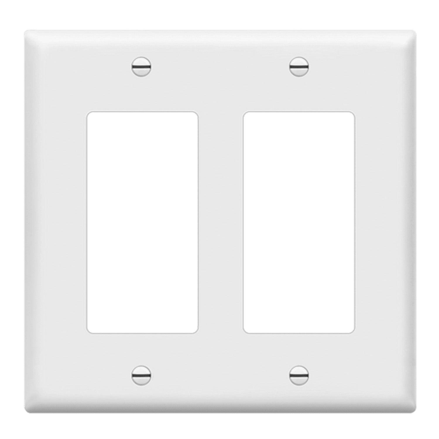 2-Gang Decorator Rocker Wall Plate White - Bees Lighting