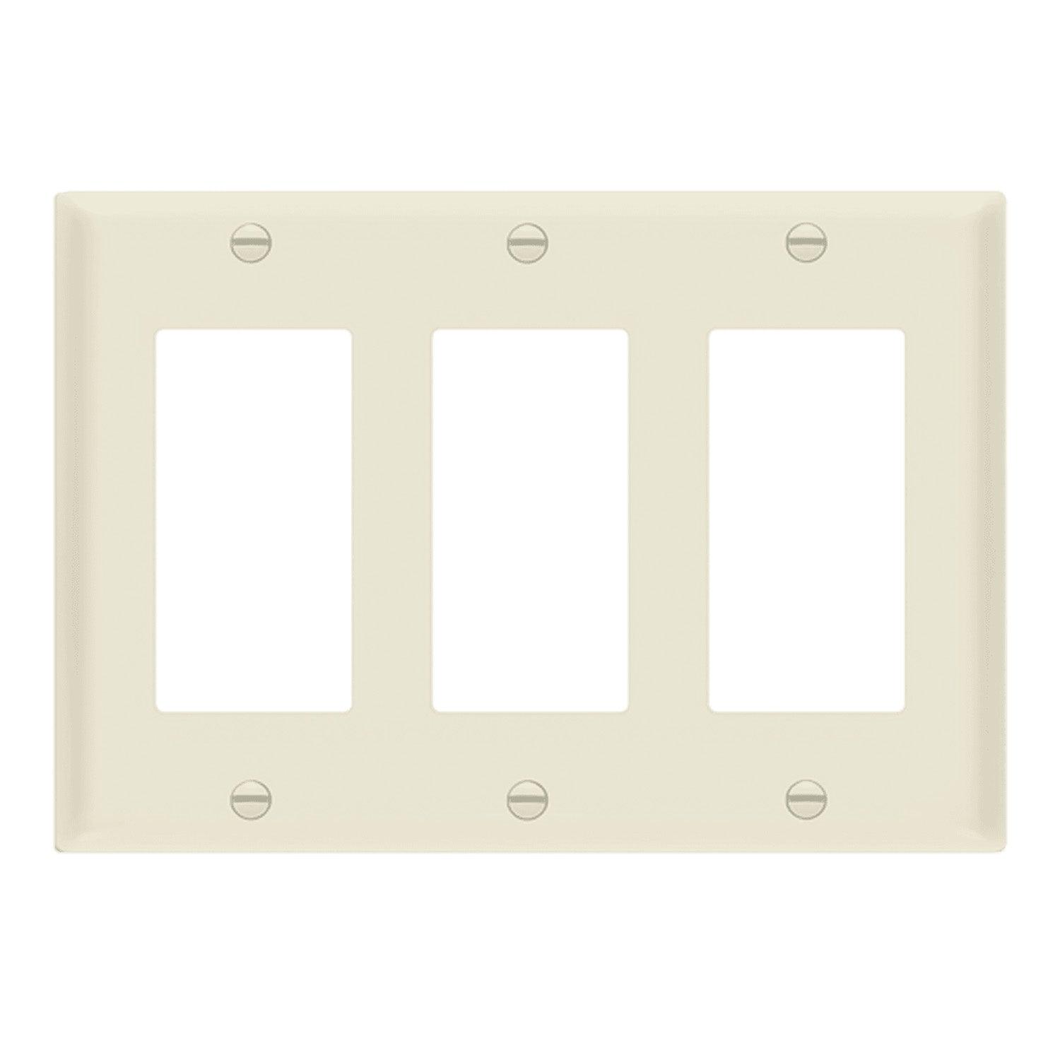 3-Gang Decorator Rocker Wall Plate Light Almond - Bees Lighting