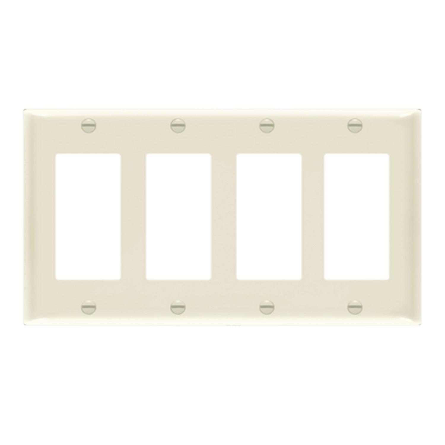 4-Gang Decorator Rocker Wall Plate Light Almond - Bees Lighting