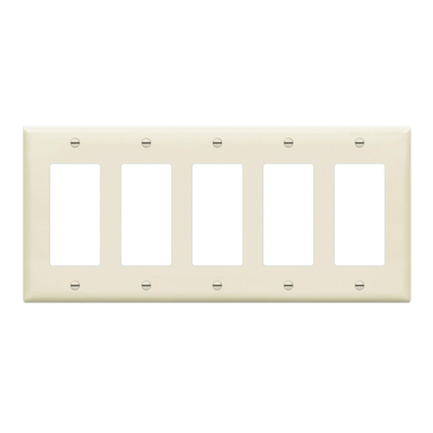 5-Gang Decorator Rocker Wall Plate Light Almond - Bees Lighting