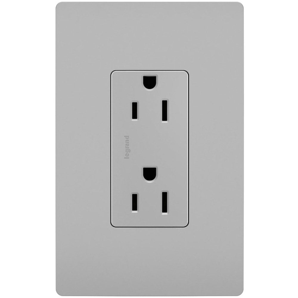 radiant 15A Duplex Outlet, Gray - Bees Lighting