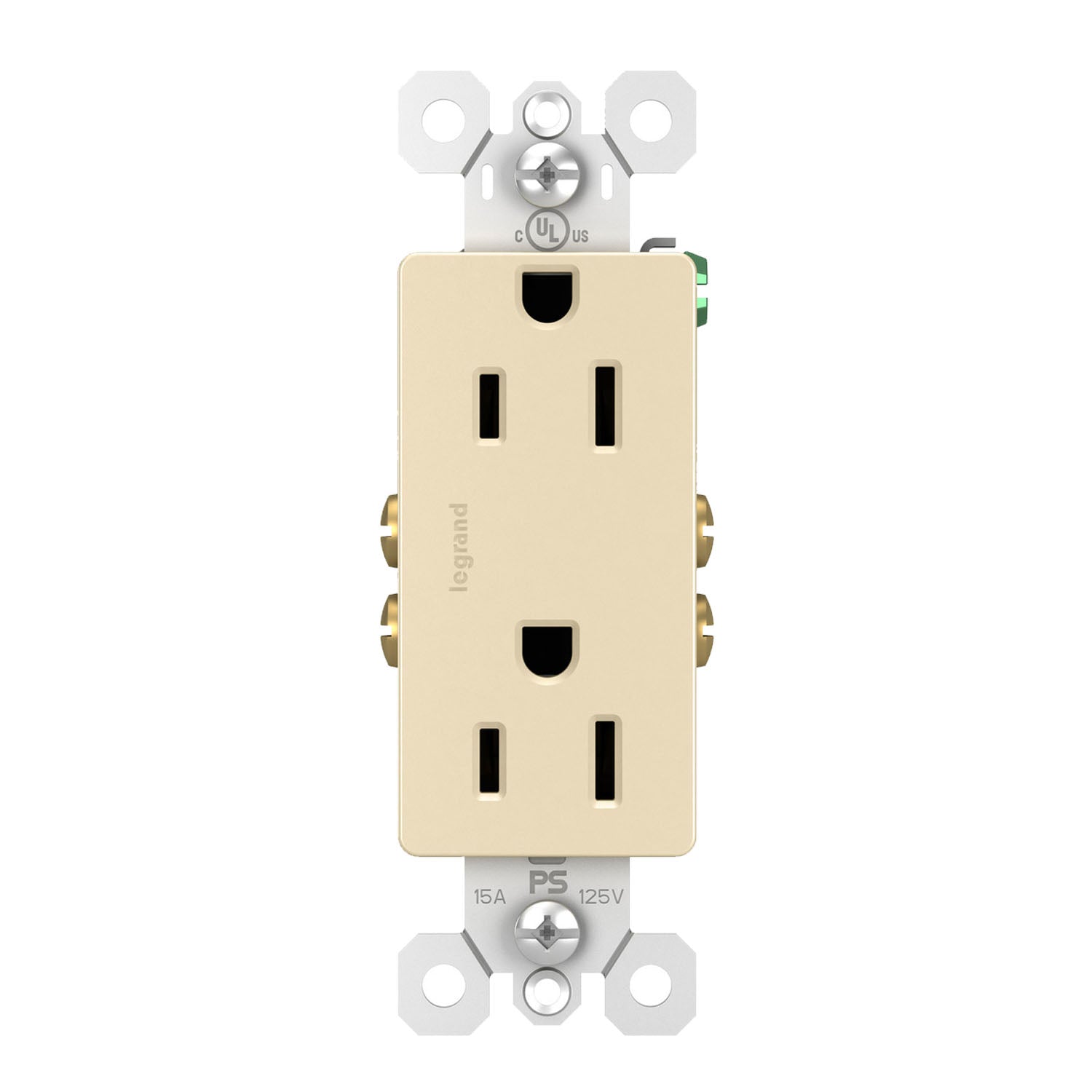 radiant 15A Duplex Outlet,  Ivory