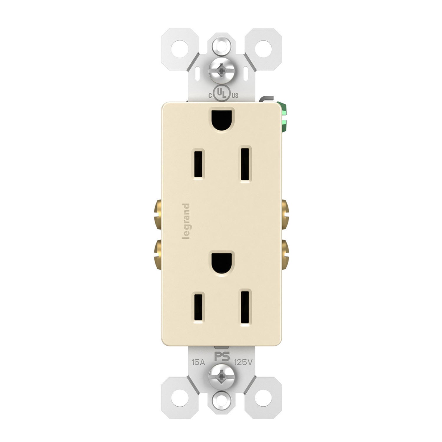 radiant 15A Duplex Outlet, Light Almond