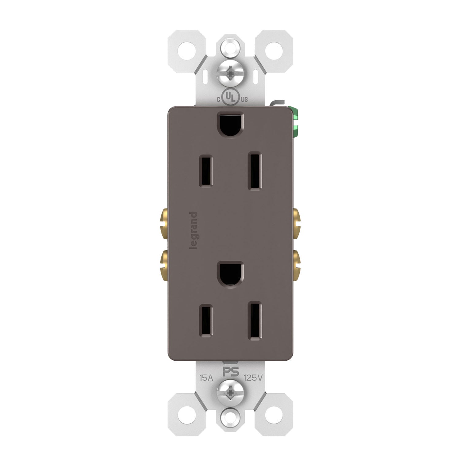 radiant 15A Duplex Outlet, Brown