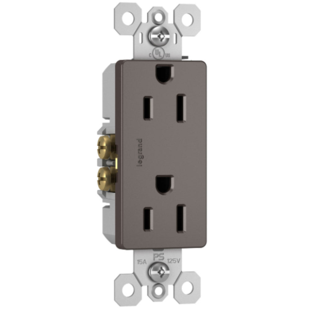 radiant 15A Duplex Outlet, Brown - Bees Lighting