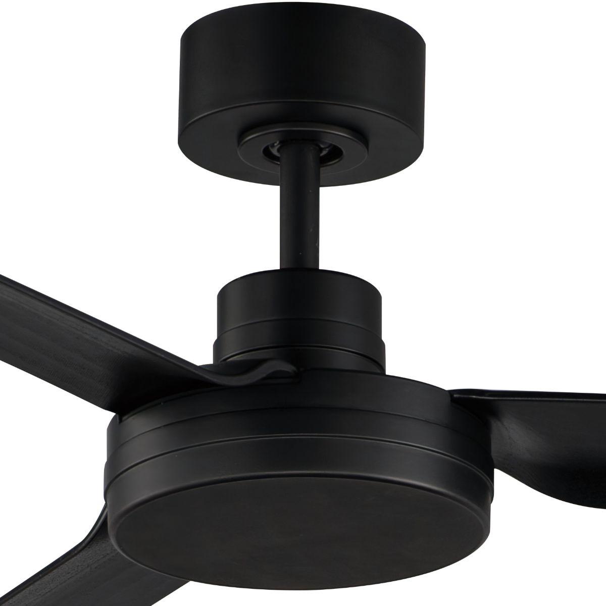 Ultra Slim 52 Inch Black Outdoor Ceiling Fan with Wall Control - Bees Lighting