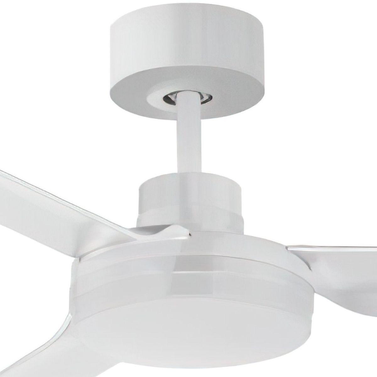 Ultra Slim 52 Inch Matte White Outdoor Ceiling Fan with Wall Control - Bees Lighting