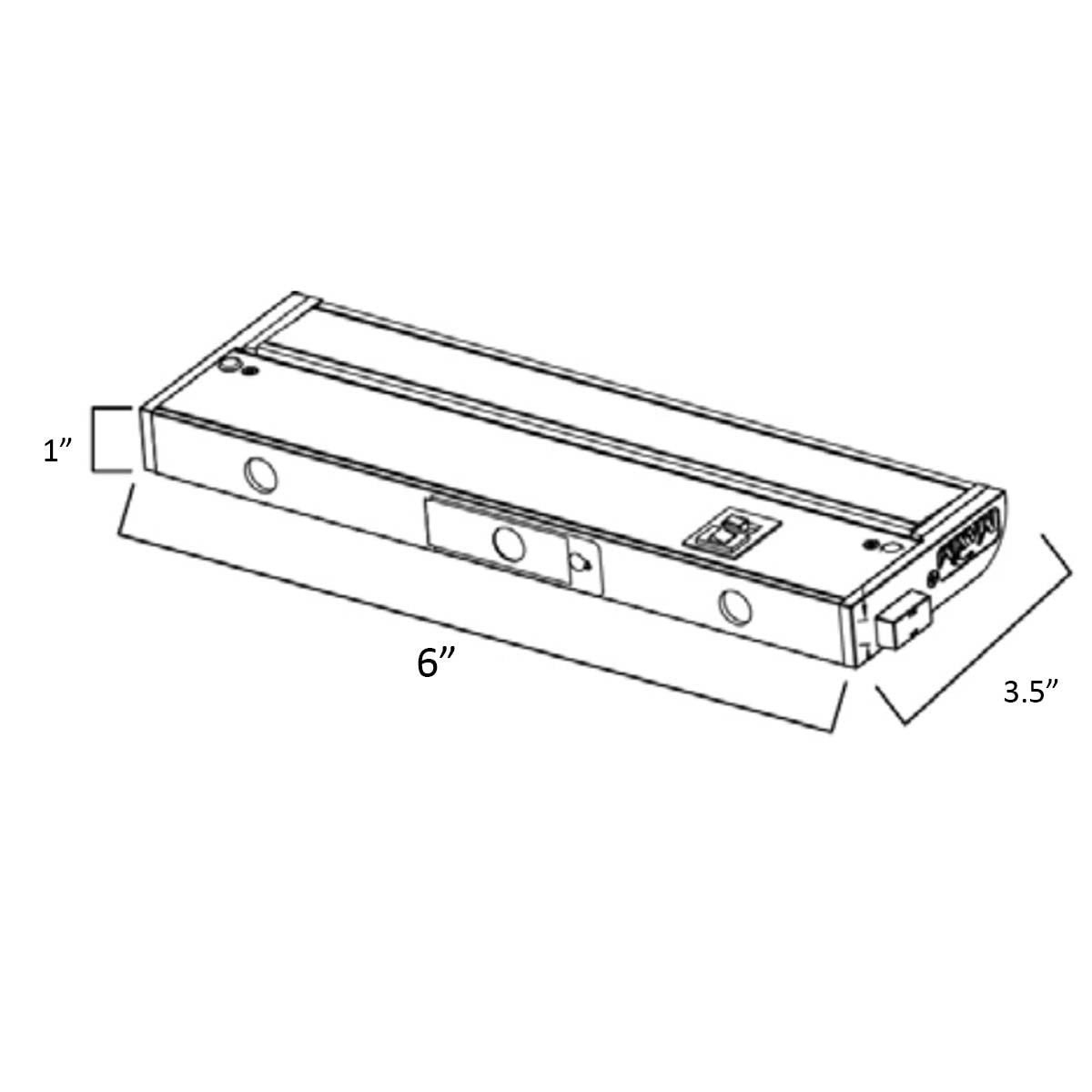 CounterMax 5K 6 Inch LED Under Cabinet Light, 2700K to 5000K, 360 Lumens, 120V, White