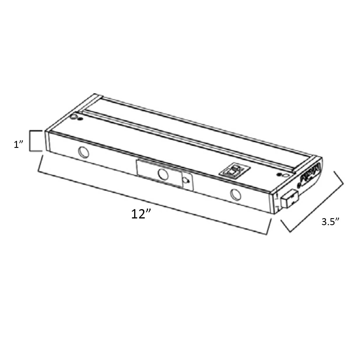 CounterMax 5K 12 Inch LED Under Cabinet Light, 2700K to 5000K, 720 Lumens, 120V, White