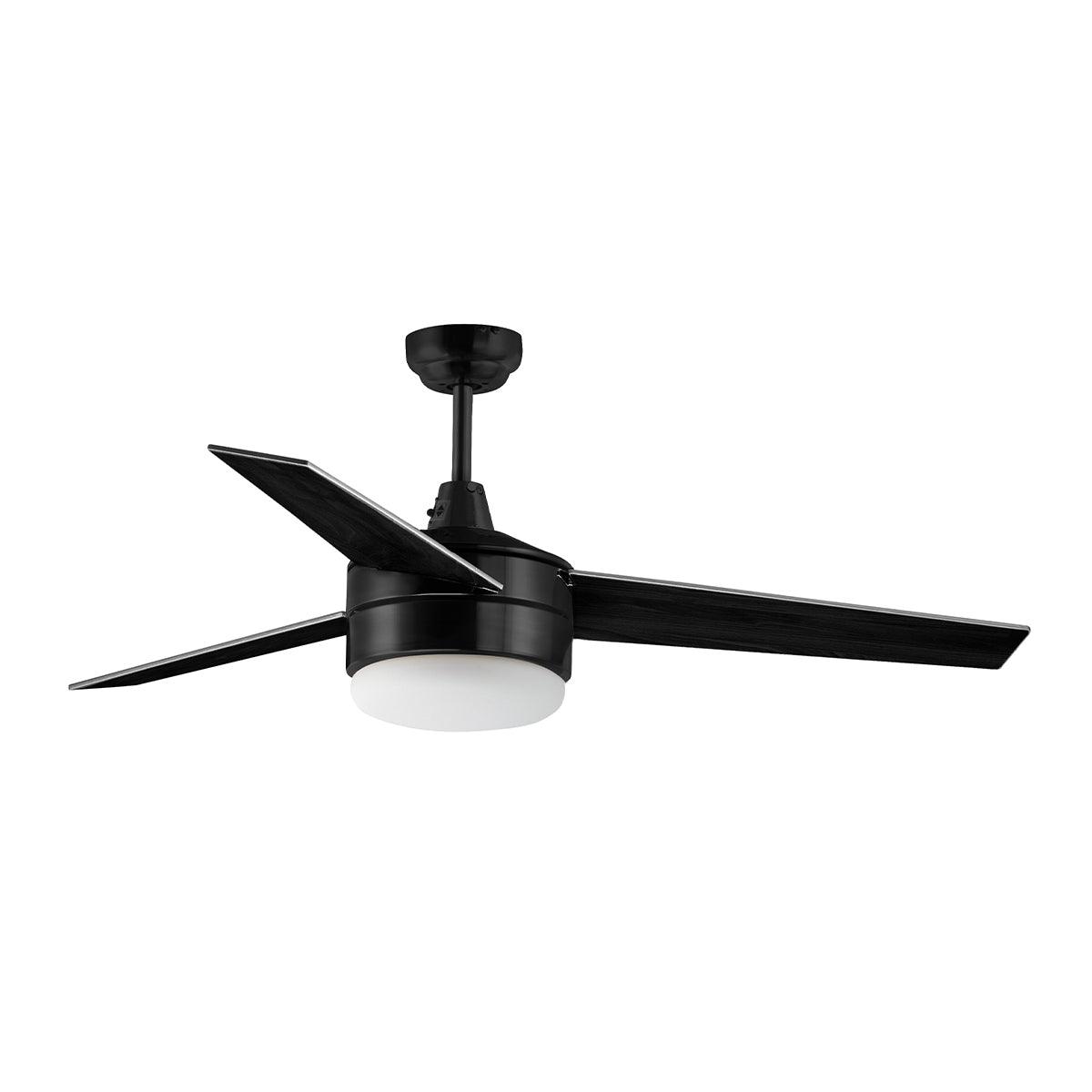 Trio 52 Inch LED 2-Light Ceiling Fan with Wall Control, Black - Bees Lighting