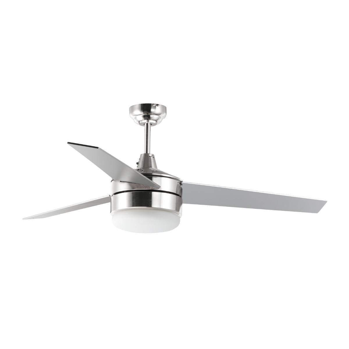 Trio 52 Inch LED 2-Light Ceiling Fan with Wall Control, Satin Nickel and Black - Bees Lighting