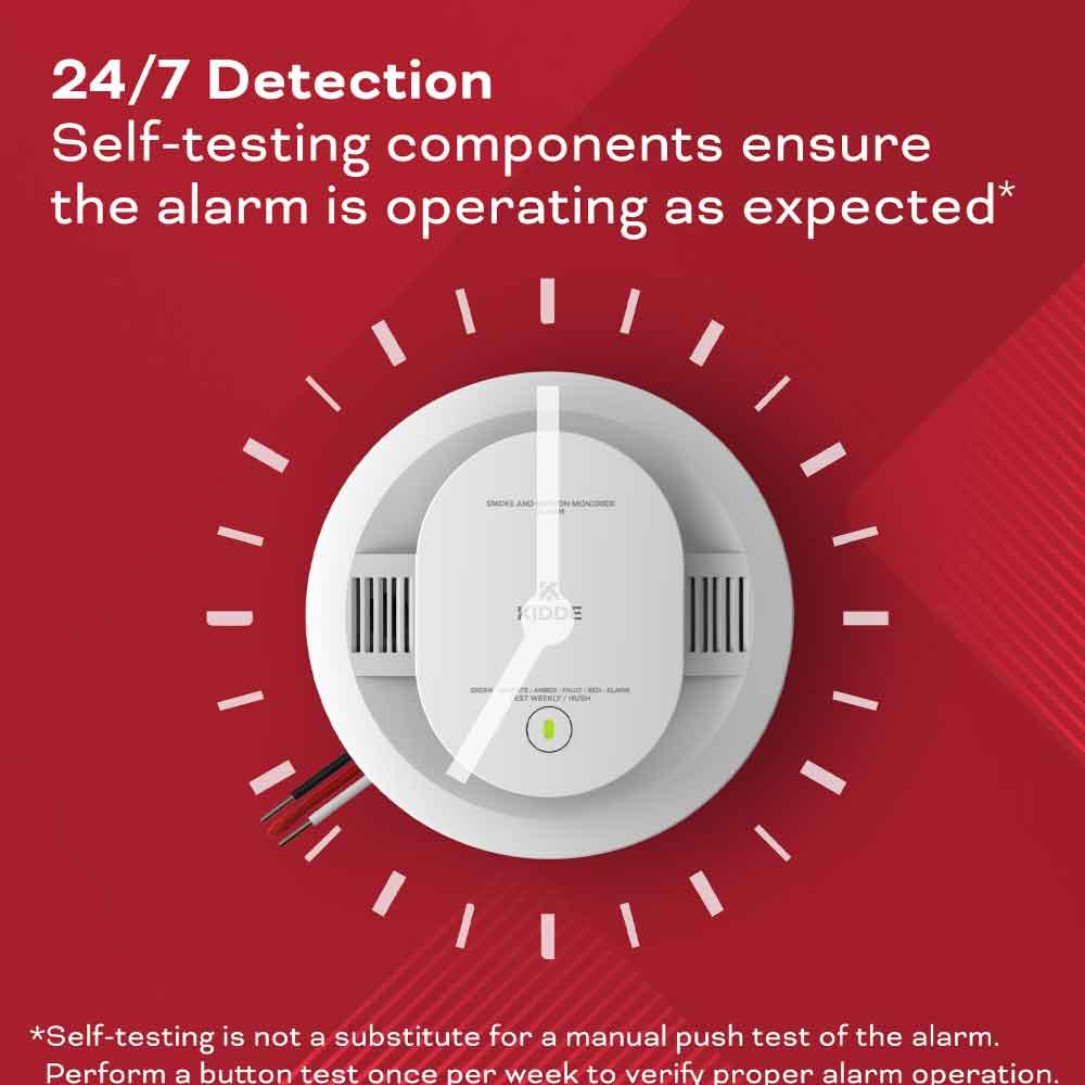 Smoke & Carbon Monoxide Detector Photoelectric/Electrochemical Sensor Hardwired with AA Battery - Bees Lighting